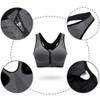 CARETOO Women's Sports Bra Front Zip Wireless Bras Shock Absorber