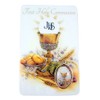 Religious Art First Communion Catholic Holy Prayer Card with Medal