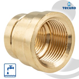 tecuro Reduced Female Thread 1/2 x 3/8 Inch Brass Drinking Water Regulation Blank Brass CW617N