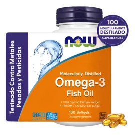 Omega 3 1000mg | 180 Epa / 120 Dha | 100 Caps Blandas Sin Sabor