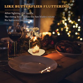 Spinning Candle Holder, Stainless Steel Magnetic Tray Golden Rotating Candlestick Set Auto Rotation Rotary Candle Holder Gold Votive Candle Holders for Candle Lover Romantic Wedding Christmas(#3)