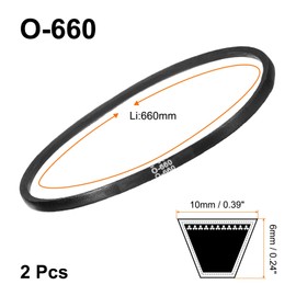 sourcing map 2Pcs O-660 O Type V-belt 660mm/26" Inner Length x 0.39" Width x 0.24" Height, O-type Closed-Loop Rubber Transmission Belt