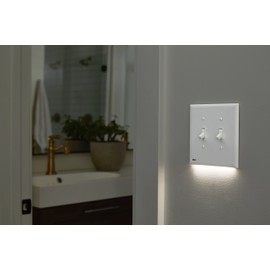 SnapPower SwitchLight - LED Night Lights Wall Plate with Built-in Sensors for Double-Gang Light Switches