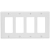 Leviton 4-Gang Decora/GFCI Device Decora Wallplate, Standard Size, Thermoset, Device