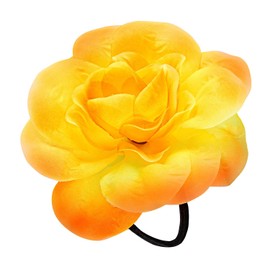 Widmann 94172 Hair Scrunchie with Flower, Yellow, Hair Band, Accessory, Plaited Band, Carnival, Theme Party