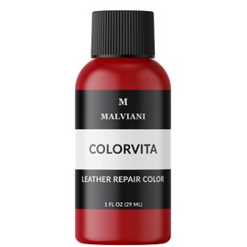 MALVIANI Leather Repair Color Restorer - Dark Red - Repair Furniture, Couch, Car Seat & Sofa - 1 oz.