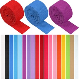 30 Yards Color Elastic Bands Wide Elastic Band Braided Elastic Band Elastic String for Crafts DIY Projects Sewing Headbands Hair Bands Shorts Waist Shoe Laces Wigs Bracelets, 18 Colors, 1 Inch