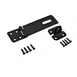 Black Wrought Iron Hasp Lock 5 7/8" Long Heavy Duty Rust Resistant Antique Hasp Staple Latches Safety Padlock Clasps for Cabinets Chest Doors with Screws | Renovators Supply Manufacturing