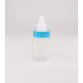 24 Pcs Blue Mini Baby Bottle Fillable Baby shower Newborn baby Baptism for Girl Boy Birthday Party Décor favor gift