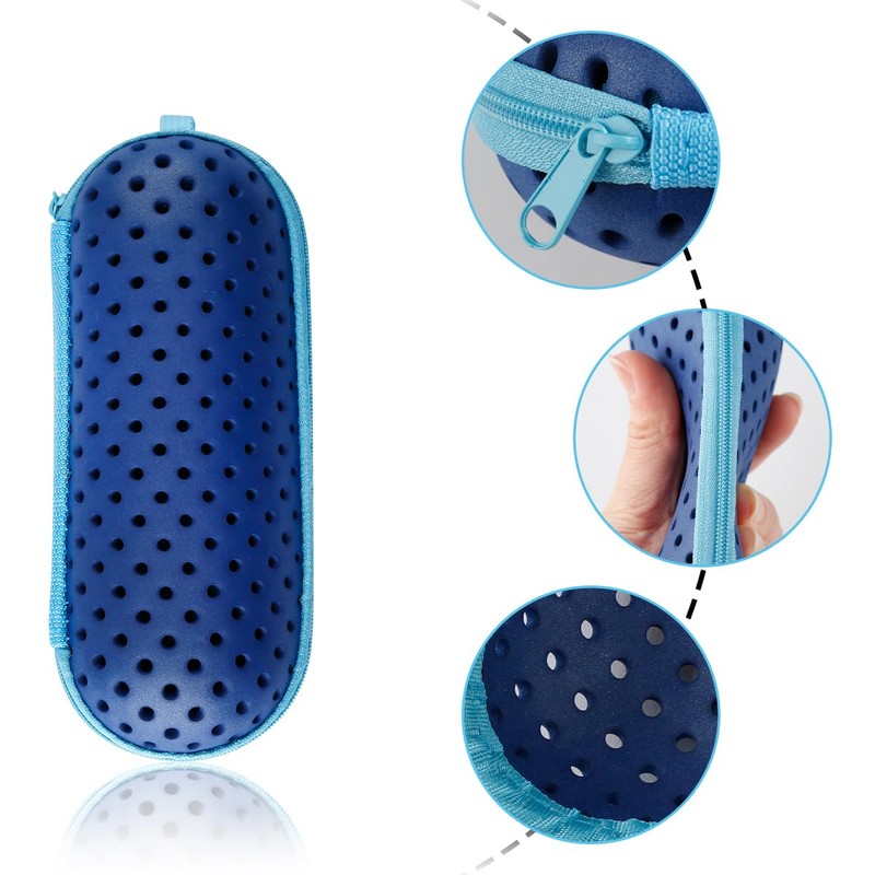 Lotsdonxia Swim Goggle Case with Drain Holes Zipper Waterproof EVA