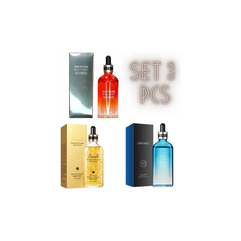 Veze® Kit 3 Sérum Ácido Hialurónico + Caracol + Caviar