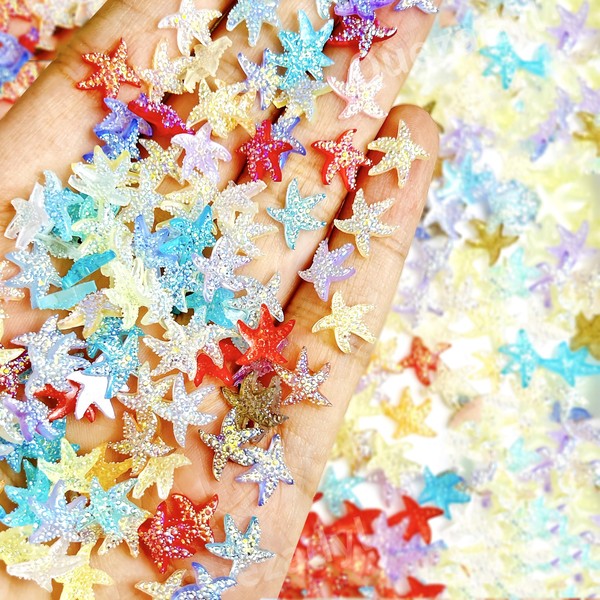 100Pcs Ocean Series Nails Charms Fresh Summer Beach Nail Rhinestone