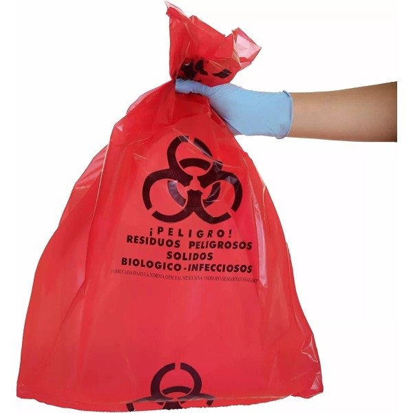 Nali 100 Pz Bolsas Residuos Peligrosos Rpbi 55x60 Cm *facturamos*