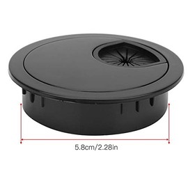 10 piezas de 2,3 pulgadas de organizador de cables escritorio, Cable de escritorio de plástico ABS negro Agujero de cable Cable Ojal para la organización de puertos de orificios para cables