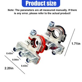UHANBUT 2PCS 12V Car Top Post Battery Terminal Connectors, 3 Way Battery Cable Terminals Positive & Negative Clamp Set, Universal Auto Heavy Duty Batteries Terminals Accessories for Boat Truck