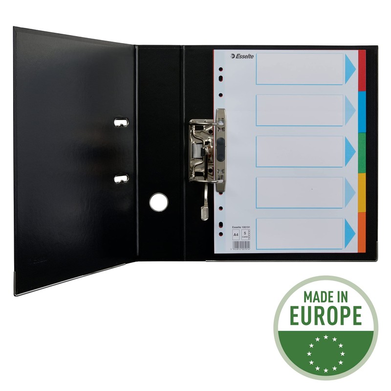 Esselte Esselte Register für A4, 20er Pack, 5 Trennblätter mit