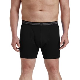 Harbor Bay by DXL Men's Big and Tall Tech Stretch Solid Boxer Briefs Black 4XL