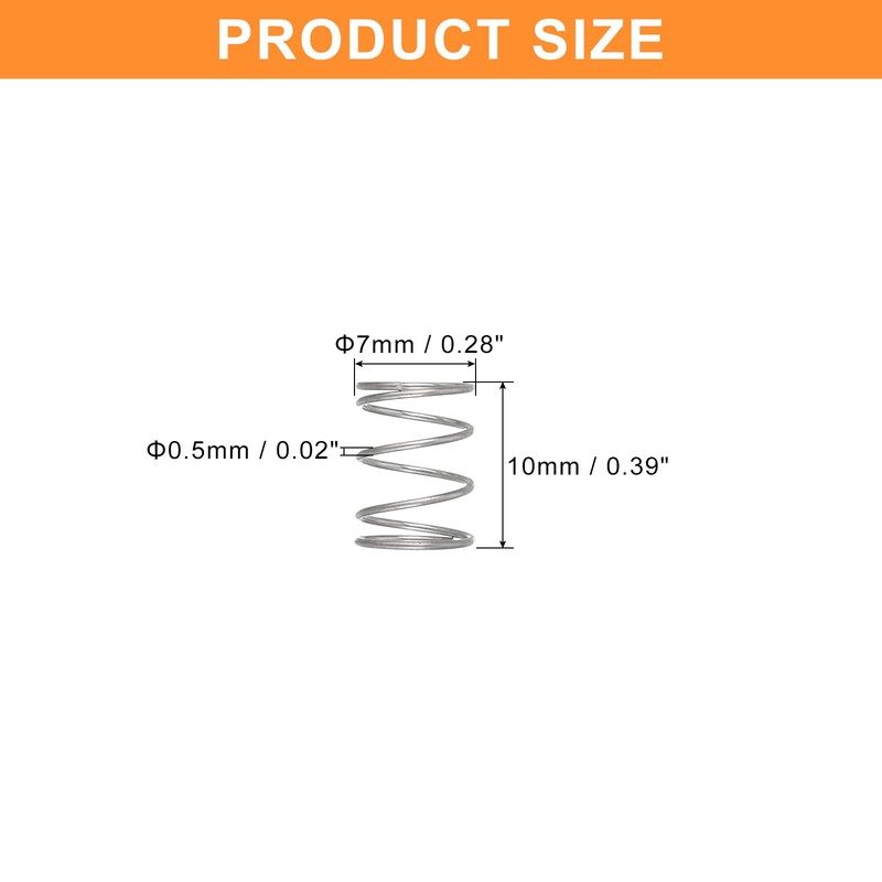 QUARKZMAN Pack of 5 Compression Springs, 0.5 x 7 x