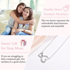 EYQV Step Mum Mothers Day Gifts, Step Mum Gifts from Son Daughter, Heart Necklace for Women, Step Mum Birthday Gifts Christmas Gifts Stocking Fillers for Women