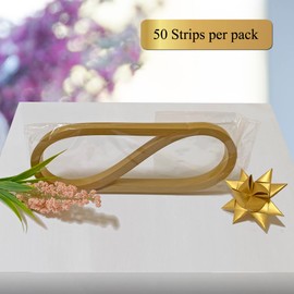 Metallic Gold Paper Strips for Weaving Projects (Single Color Packs). Paper Strips for Moravian Stars, German Stars and Froebel Stars. 50 Strips per Pack (1/2 x 14 inch)