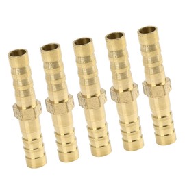 A ABSOPRO Brass Barb Hose Fitting Straight Joiner for Air Oil 6mm (Set of 5)