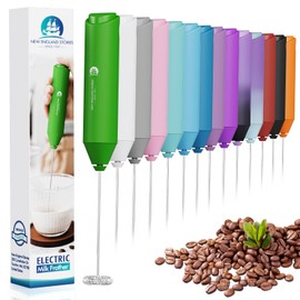 Powerful Milk Frother Handheld Foam Maker, Mini Whisk Drink Mixer for Coffee, Cappuccino, Latte, Matcha, Hot Chocolate, No Stand, Green