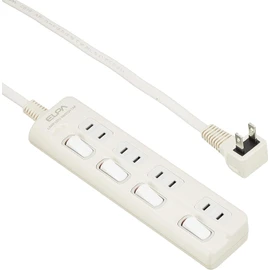 Elpa WLS-410EB(W) Lamp Prestap Switch Outlet Eco 4 Outlet 1m 125V 15A Indoor Use