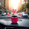 Solar Powered Dancing Flower Car Decor - Rose Red Bobblehead