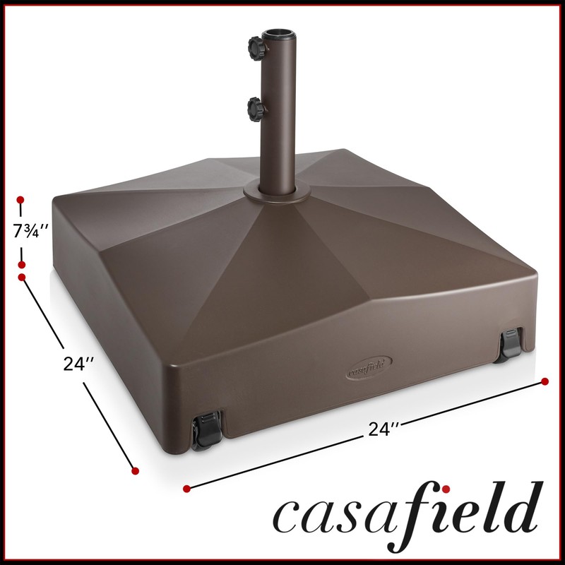 Casafield 131lb Capacity Fillable Mobile Umbrella Base, Heavy Duty Parasol