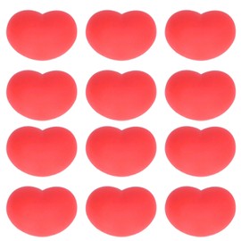 12 Pcs Heart Stress Toy Elastic Soft Simulation Rubber Red Heart Shape Decompression Ball Toy Kids Adults Stress Toy