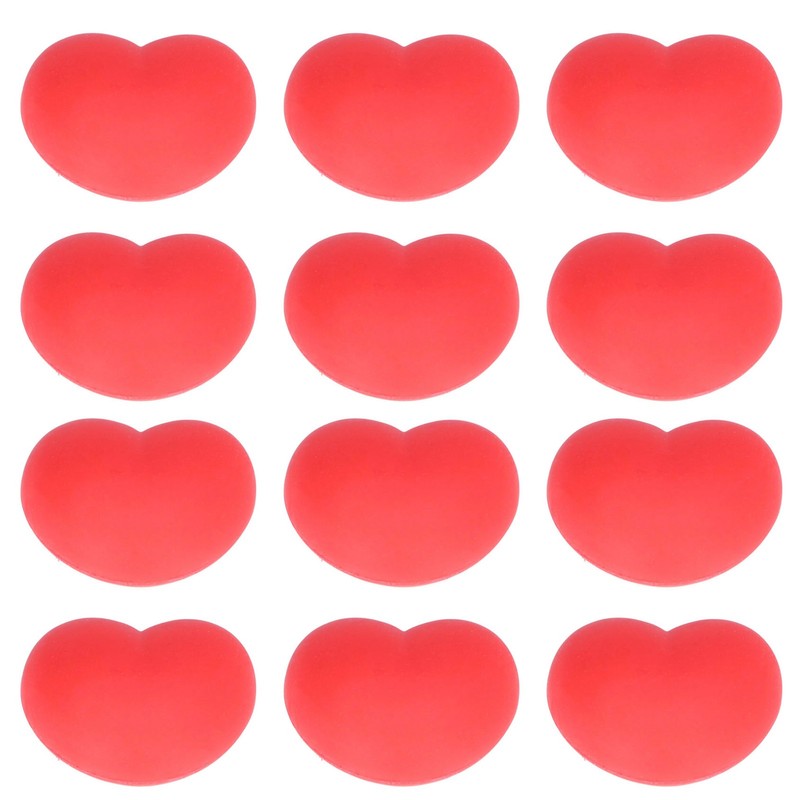 12 Pcs Heart Stress Toy Elastic Soft Simulation Rubber Red