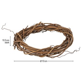 Ideen mit Herz Rattan Wreaths, Mini Wreaths, Easter, Christmas, Willow Wreaths, Inner: Diameter 7 cm, Outer: Diameter 10 cm, Pack of 2