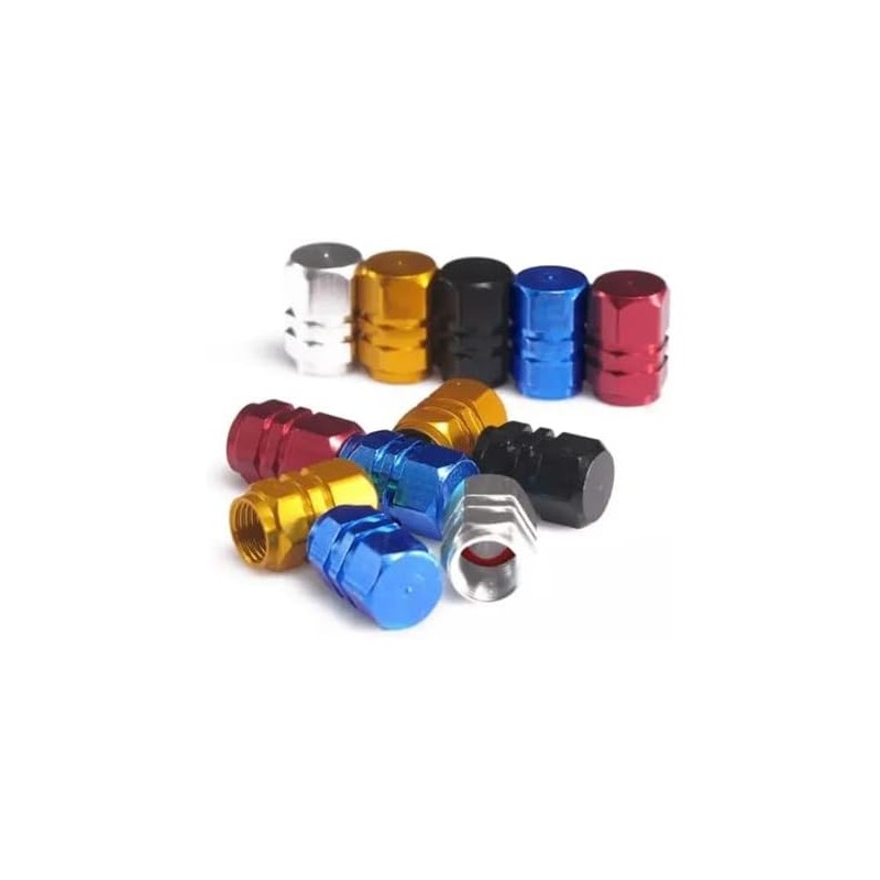 Tapon Pivote Valvula Cubre Llanta Aluminio Auto Moto 4 pieza