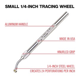 Excel Blades Pounce Wheel - Stainless Steel Fabric Tracing, Perforating, Cutting, Sewing, Quilting, and Embossing Tool, 1/4-Inch Wheel