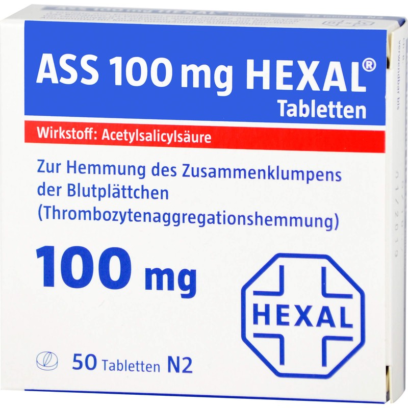 ASS 100 mg HEXAL Tabletten, 50 pcs. Tablets