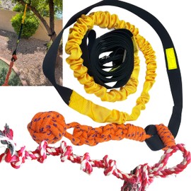 Dog Bungee Toy 20.35 ft Reinforced Interactive Rope with Two Replacement Refills - Dog Rope Toys Interactive Toys