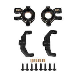 DJX Black Brass Steering Blocks Knuckle w/C-Hub 14g Counterweight for 1/18 RC Crawler TRX4M Upgrade Parts