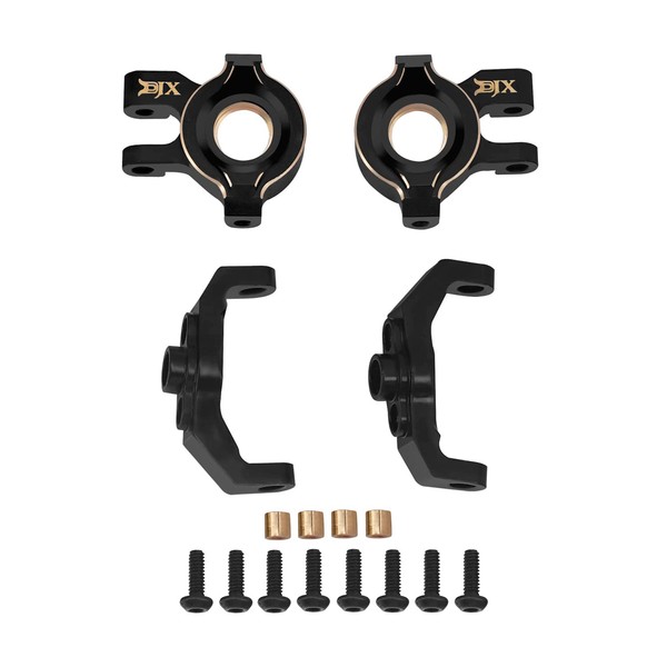 DJX Black Brass Steering Blocks Knuckle w/C-Hub 14g Counterweight for