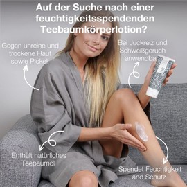 Body Lotion for Men and Women, 200 ml, Tea Tree Oil Body + Lemon Myrtle Lotion for Dry Skin, Daily Care, Relieves Pimples, Shfungus, Fungi, Jock Itch, Acne and Body Odour