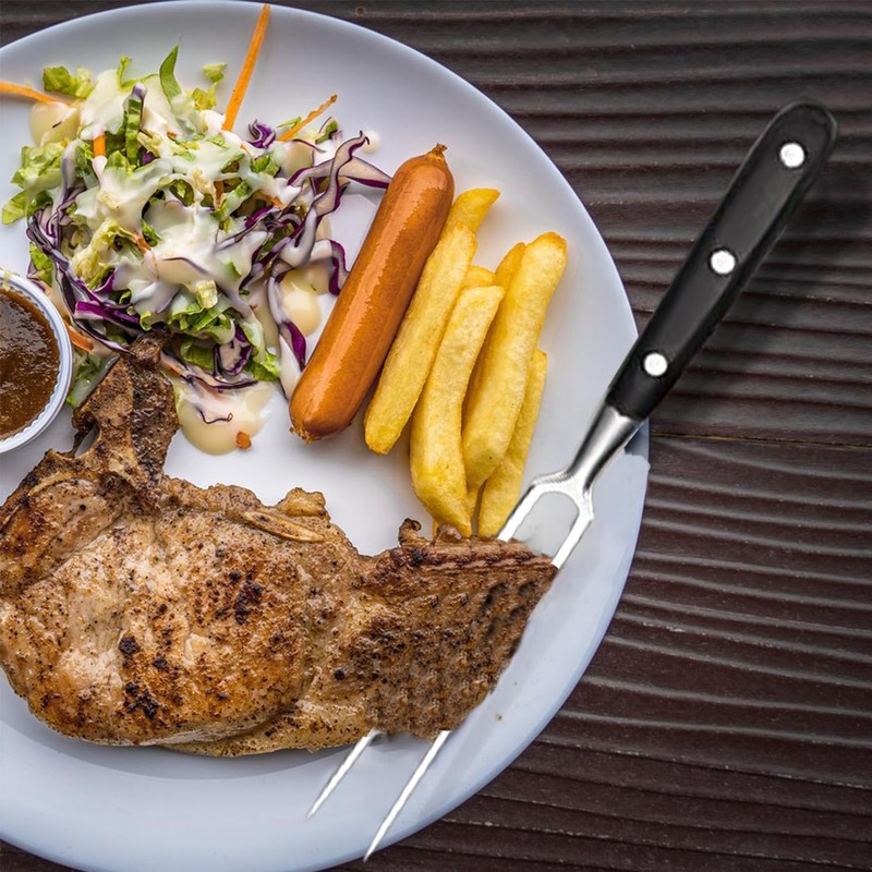 Meat Fork with Handle - 29 cm Stainless Steel Meat