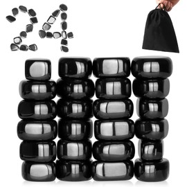 YISHIDANY 24pcs Black Large Fridge Magnets Stones Science Kit, Irregular Polished Magnetic Whiteboard Locker, Home Kitchen Refrigerator Magnets, Neat Perfect Decorations Gifts Teacher Researcher
