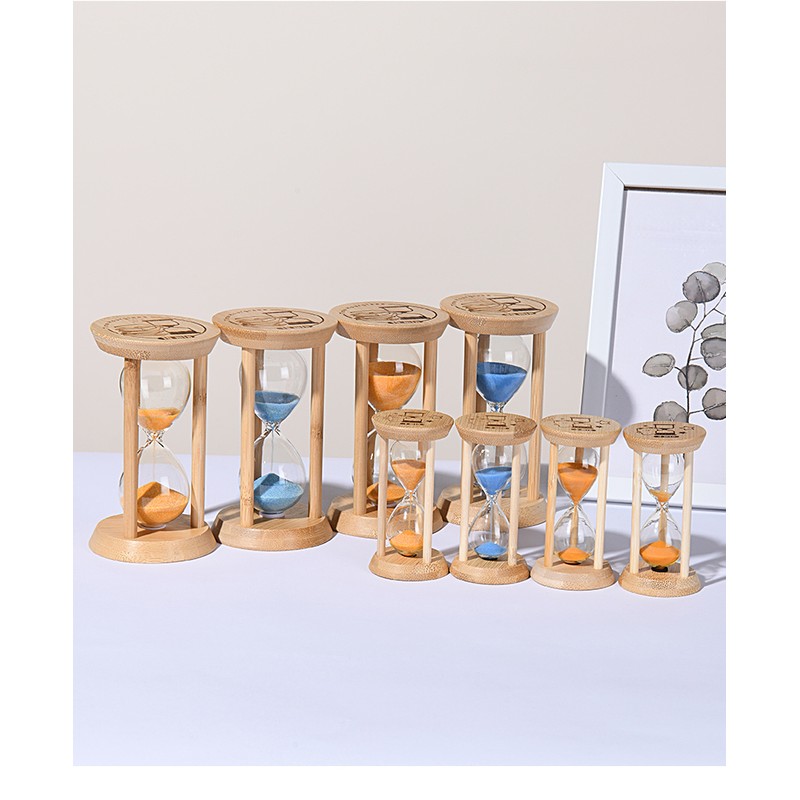 Bamboo Sand Timer 3 Minute Hourglass Timer Wooden Sand Clock,