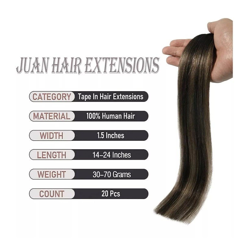 Aison Extensiones Cabello Natural 30gr 14in #1bt6p1b Natural A Cas
