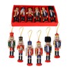 6 Pcs Christmas Wooden Nutcracker Ornaments,12cm Minifigures Soldier Nutcracker Puppet,Wooden