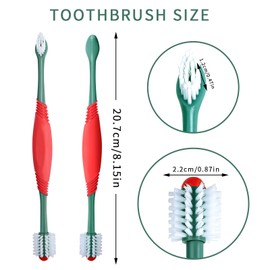 STSAIL 2PCS Dog Toothbrush 360 Degree Dog Tooth Brush, Dual Head Dog Tooth Brushing Kit Non Slip Toothbrush for Dogs and Cat Teeth Clean Pet Toothbrush Dental Care