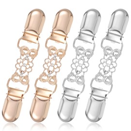 Classicseali Pack of 4 Clips for Clothing, Cardigan Clip, RCA Clip, Shirt Clips for Waists, Shirt Clip Women for Jackets, Women's Dresses, Cardigans, Pullover, Smock, Elegant Clothing Accessories