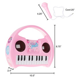 Kids Karaoke Machine with Microphone, Includes Musical Keyboard & Lights - Battery Operated Portable Singing Machine for Boys and Girls by Hey! Play!