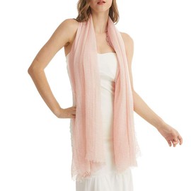 Kakaly Women Scarf Cotton Linen - Chic Ladies Solid Scarves Soft Large Long Wrap Shawl Headscarf Lightweight Neck Scarf Hijab,180×104CM