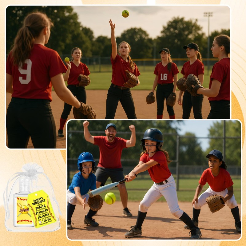 36 Sets Softball Hand Sanitizer Party Favors 1oz Bulk, Baseball