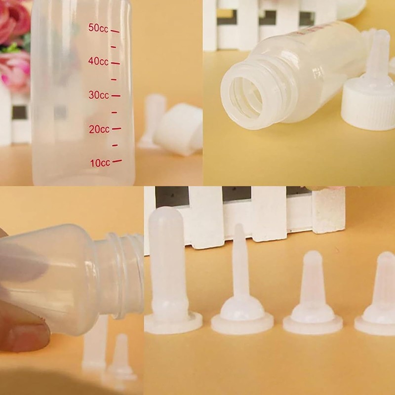 Yoogeer Pet Feeding Bottle and Syringe Set, Pet Nursing Bottle,